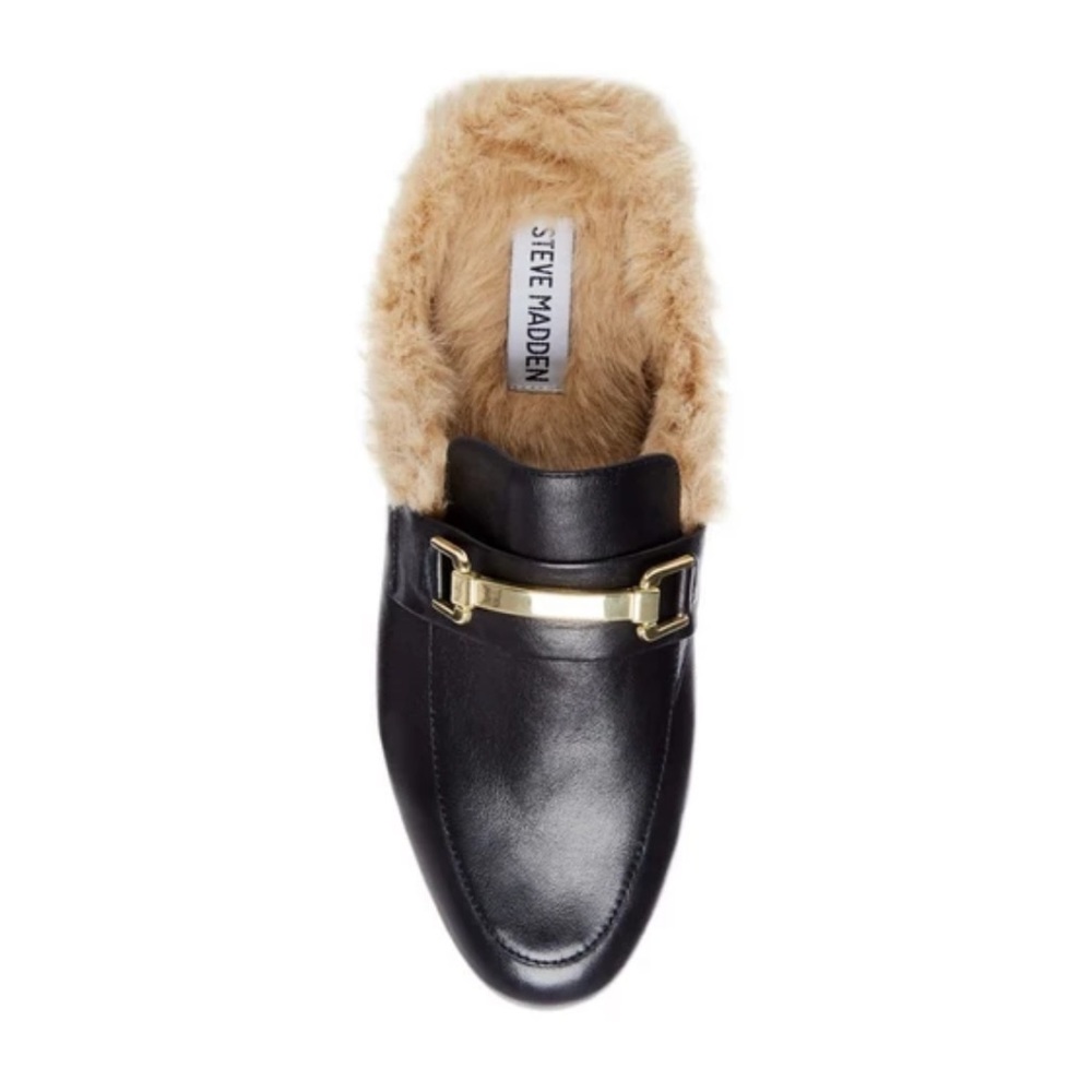 Steve Madden Chloe Black Leather Loafer/Mule